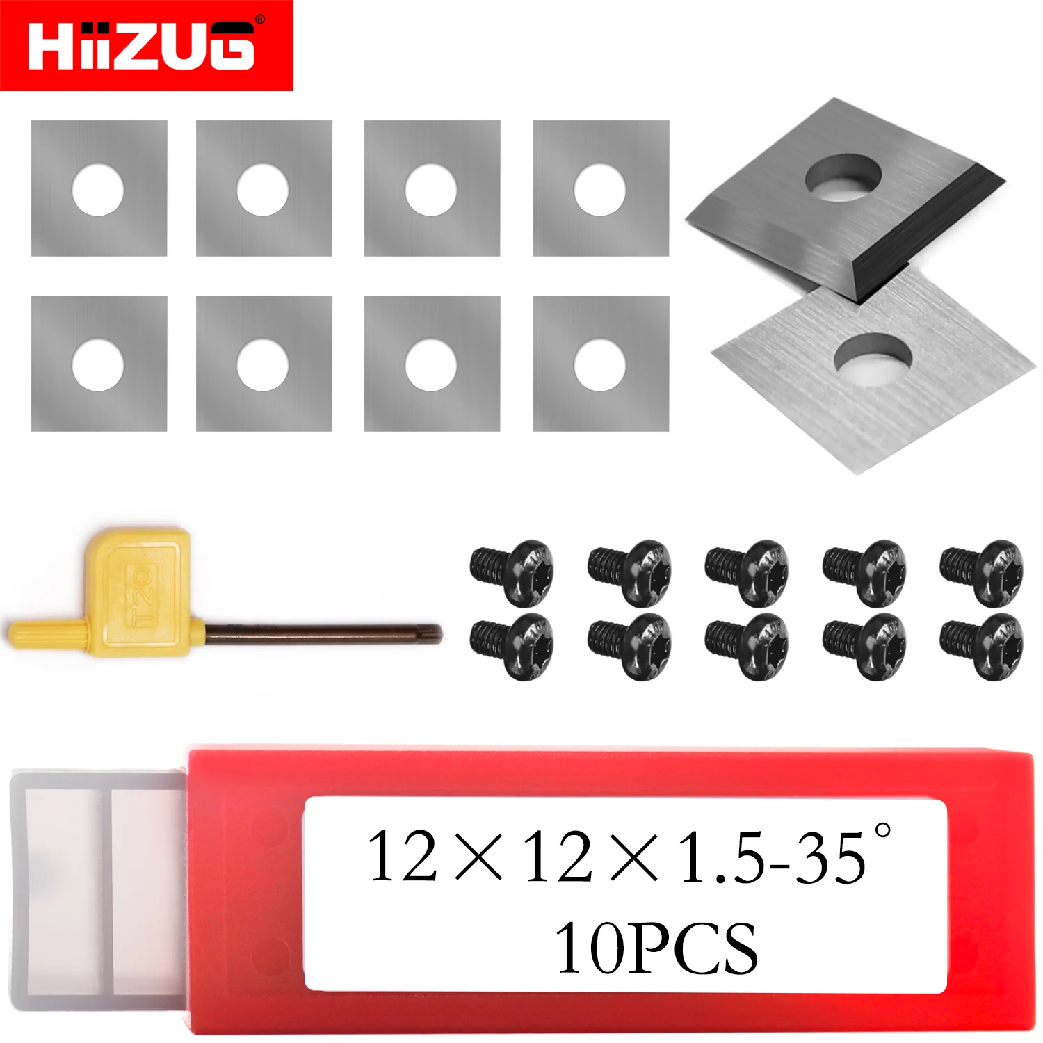 quadrado carbide insercoes para faca voce mesmo madeira ferramenta de torneamento espiral helicoidal plaina jointer cortador cnc router bit 12 mm × 12 × 15 mm 10 pcs 01