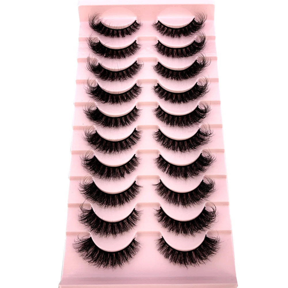 HBZGTLAD New 10 Pairs Natural False Eyelashes Fake Lashes Long Makeup 3d Mink Lashes Extension Eyelash Mink Eyelashes for Beauty