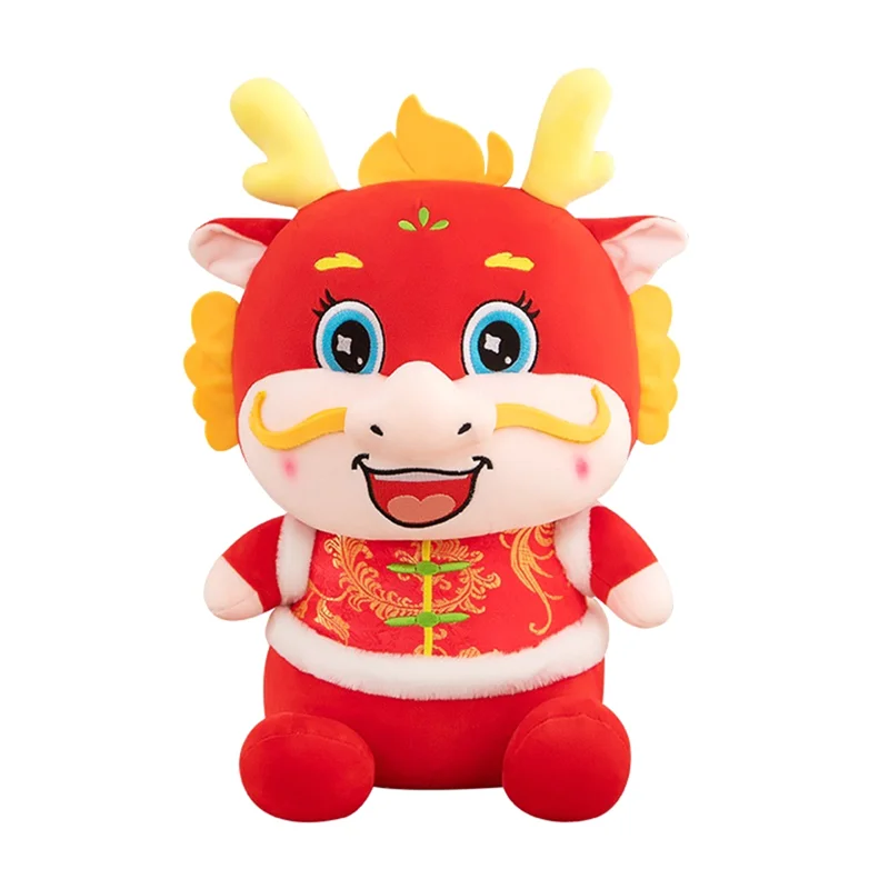

A19Q-2024 Chinese New Year Dragon Plush Mascot Dragon Zodiac Dragon For Chinese New Year Decoration