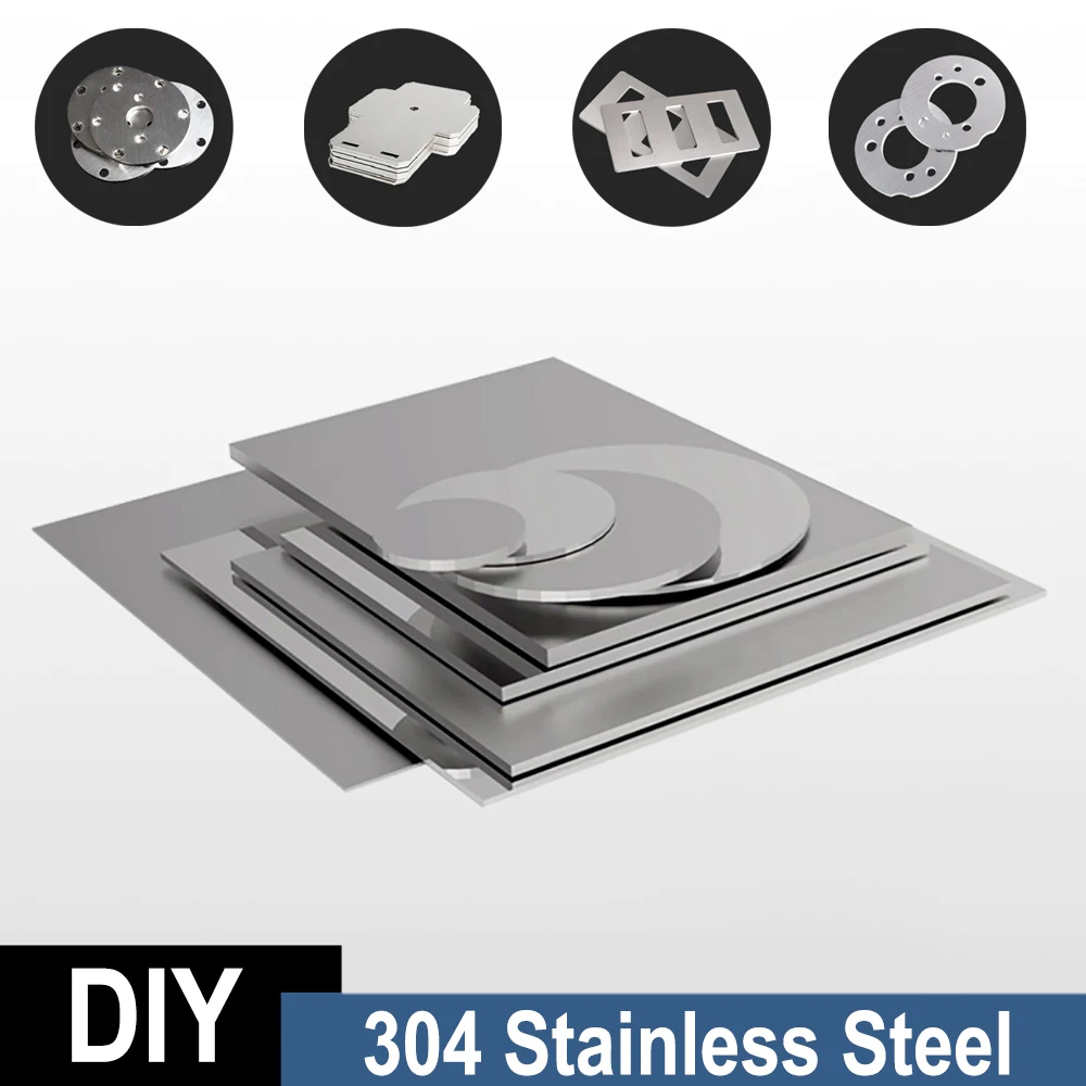 

304 Stainless Steel Sheet Plate Thickness 0.3/0.5/0.8/1/1.5/2/3mm Flat Brushed Metal Polished Plate