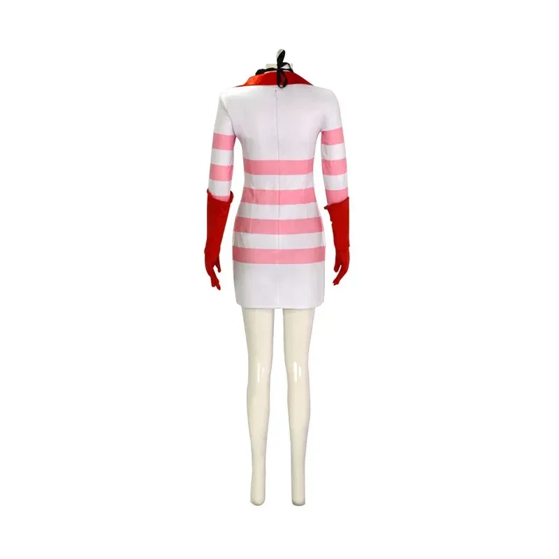 

Cosplay Fantasy Anime Cartoon Hotel Disguise Costume Gloves Bow Tie Pink Dress Outfit Women Halloween Role Play XDC465YGC5U