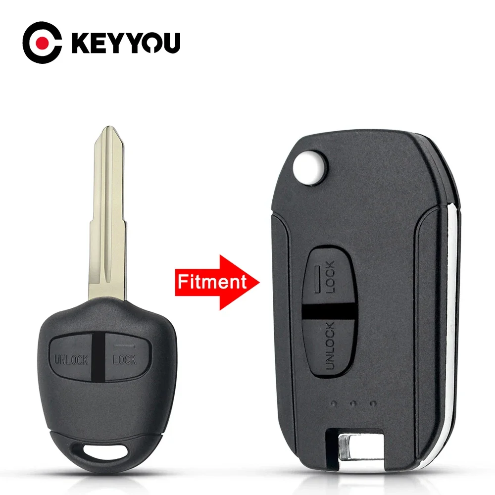 

KEYYOU Modified Remote Key Shell Cover Case For Mitsubishi L200 Montero Pajero Shogun Triton