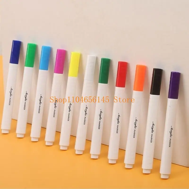 

652F 24 Color Markers for 3D Print Art, Water Resistant, Long Acrylic Inks Marker Paint Art Brush for 3D Printer