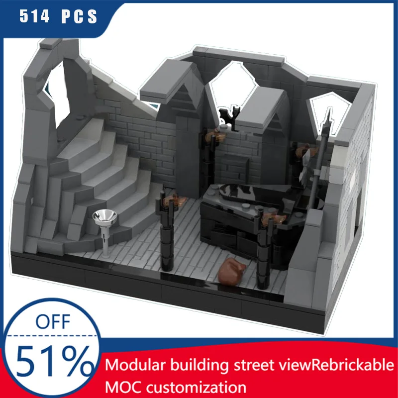 

514 шт., средневековая модель здания «Луэр вампира», MOC, технология, кирпич, детская обучающая образовательная сборная игрушка, Рождественский подарок