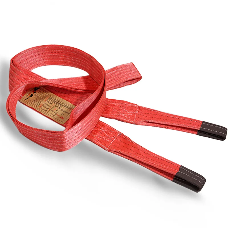 Webbing Belt Colored Slings Flat Flexible Sturdy Polyester Double Buckle Crane Lifting Weight-bearing 1/2/3/5t Heavy Duty