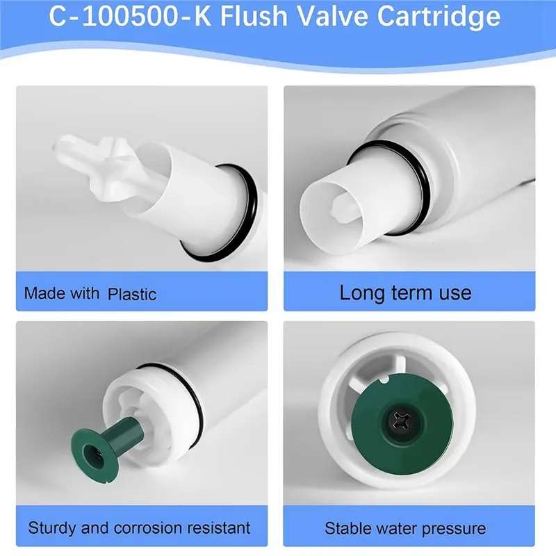 C-100500-K Pressure Assist Tank Flush Valve Cartridge Replacement For 500/501 503/504 Models, Fits M-101526-F3/F4 Units
