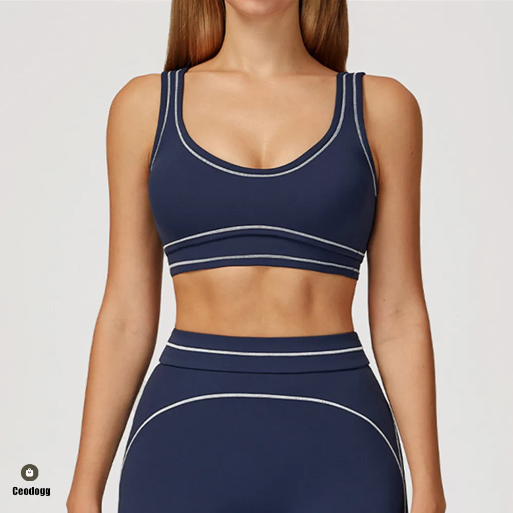 Pad Sports Bra Women Shockproof Fitness Tops Push Up Gym Crop Top Brassiere Sport Bras Gym Workout Top Summer Yoga Bra XP289