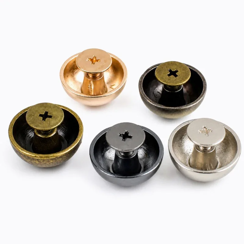 20Pcs Deepeel 8-20mm Metal Round Button Rivets for Handbag Clothing Decoration Screw Back Studs Fastener Leather Craft Parts Set
