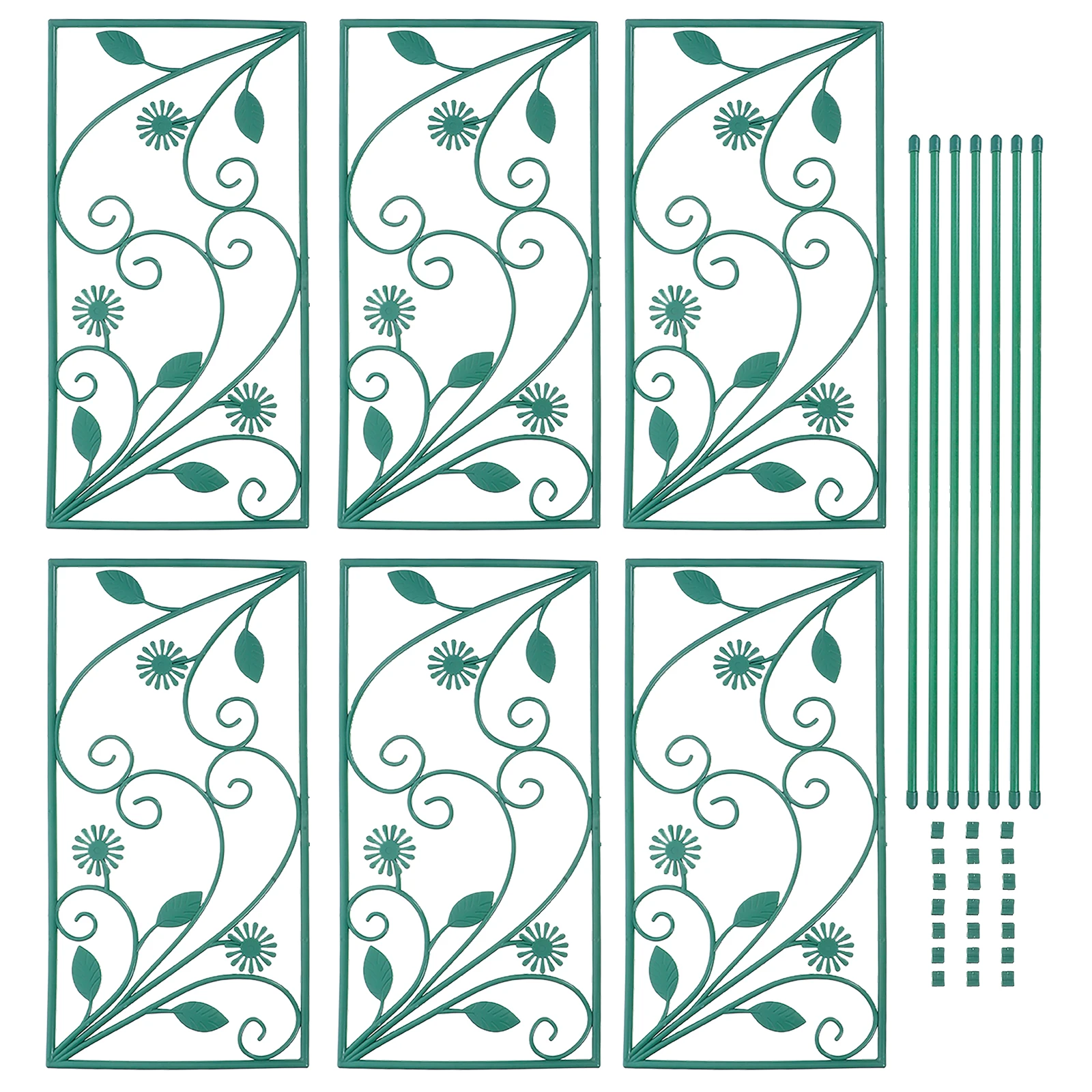 

6 Pcs Indoor Plant Climbing Flower Stand Screen Garden Frame Trellis for Vegetables Scaffolding Squash Green Plants Holder