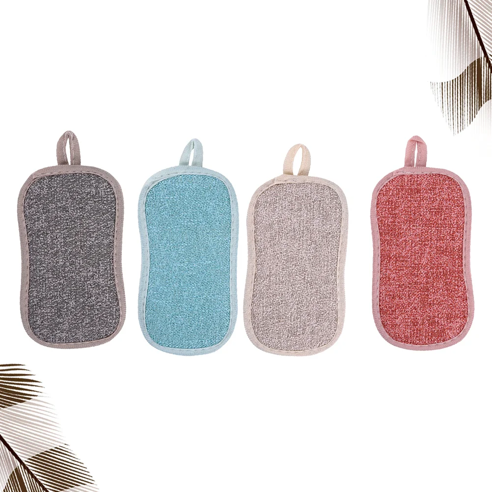 

4 Pcs Dish Sponges for Kitchen Scrubber Cleaner Dishwashing Cleaning Pad Household Scourer to Dishes
