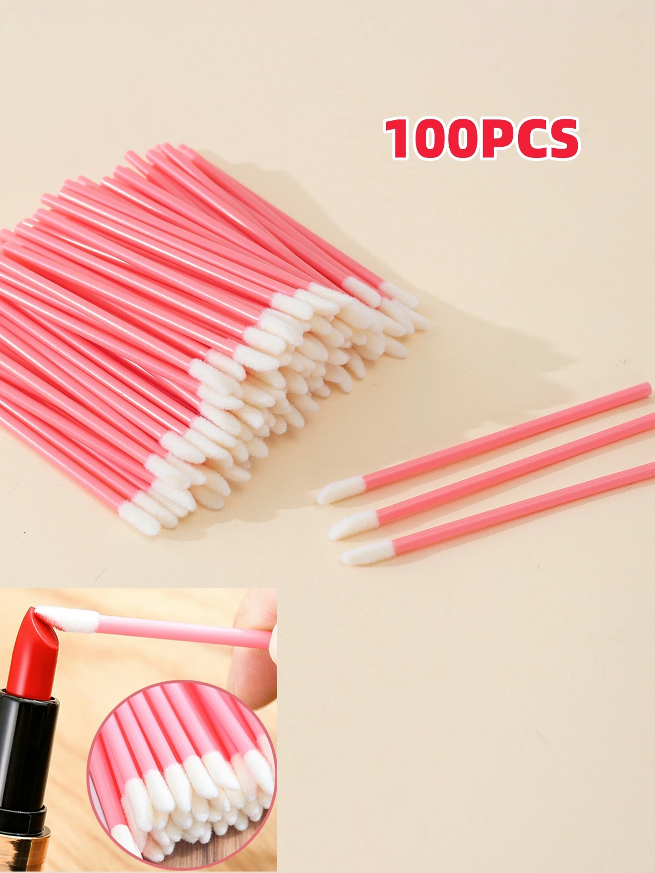 100PCS Disposable Lip Brushes,Lip Gloss Applicators,for Mascara, Eye Shadow, Lipstick