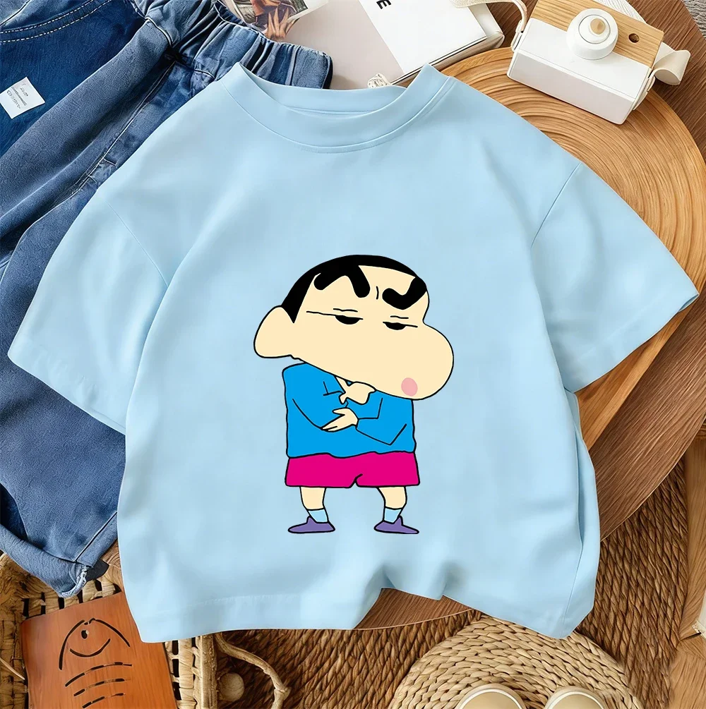 Popular Kids Crew Neck Tee Cute Cartoon Summer Casual Street Fashion Short Sleeve Crayon Shin Chan 3 14