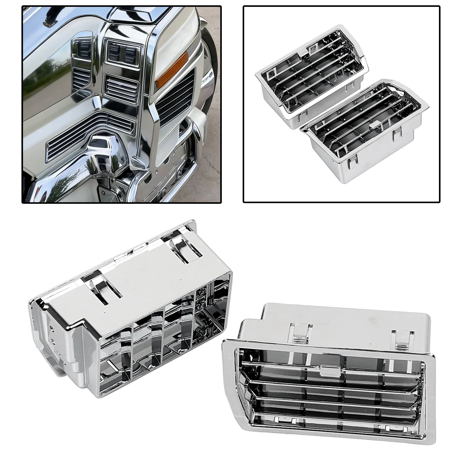 11988-2000 For Honda GL1500 Goldwing 1500 GL1500A GL1500SE GL1500I Motorcycle Lower Fairing Fresh Air Outlet Vents Chrome