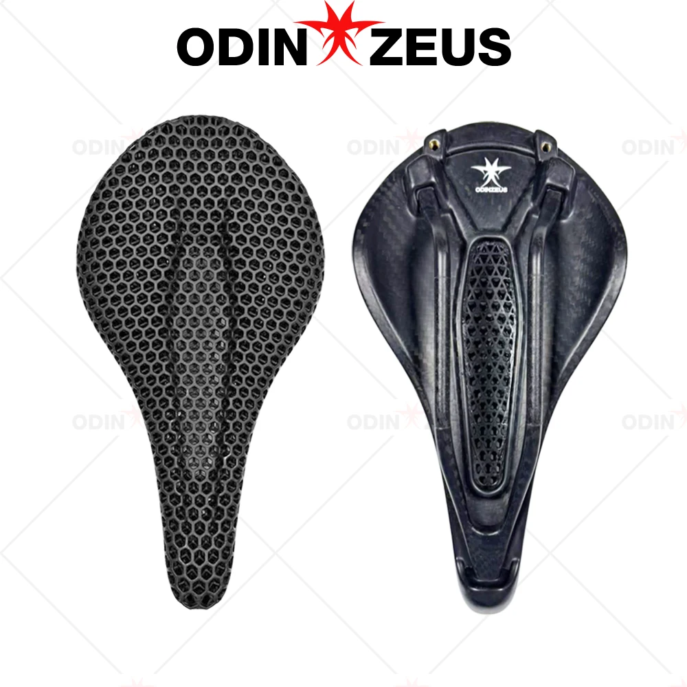 سرج مطبوع ثلاثي الأبعاد من ODINZEUS، مريح مجوف وخفيف للغاية، مقعد دراجة سباق جبلية من ألياف الكربون بالكامل، ملحقات الدراجة