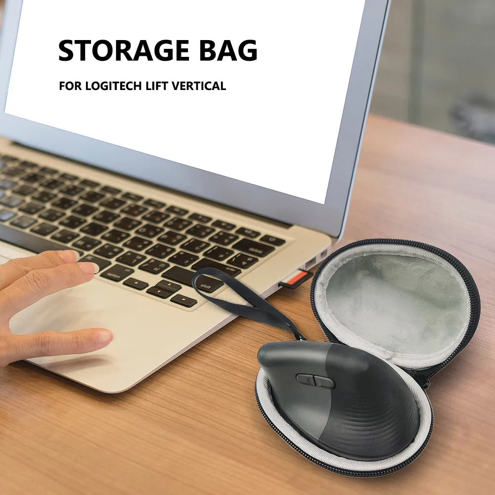 Guscio rigido da 3 pezzi con cordino durevole per Logitech Lift Custodia da trasporto verticale per mouse portatile Custodia da trasporto in EVA Accessori per mouse