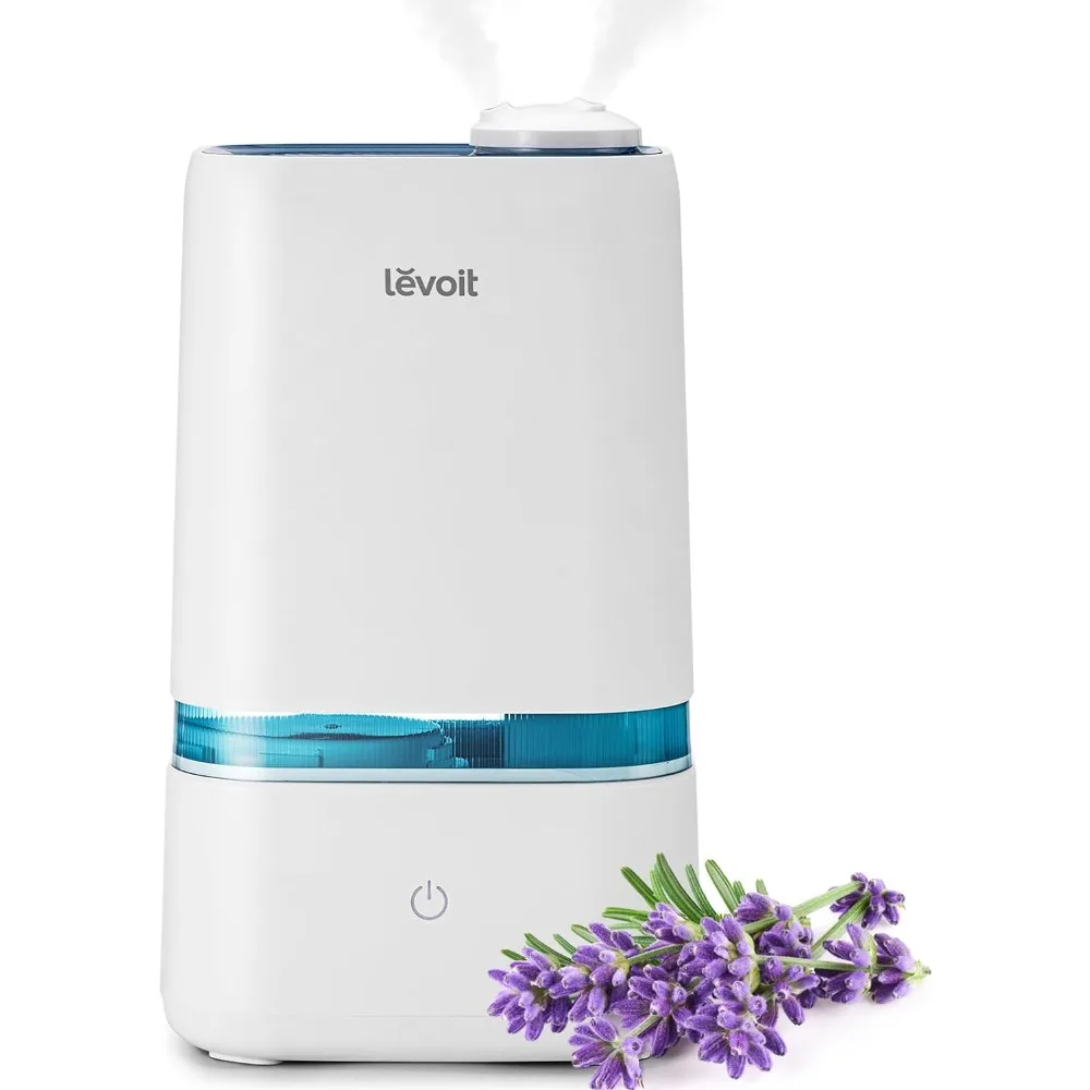 4L Humidifiers & Essential Oil Diffuser, Quiet Cool Mist for Home, Last up to 40Hours, Dual 360° Rotation Nozzles, Auto Shut Off