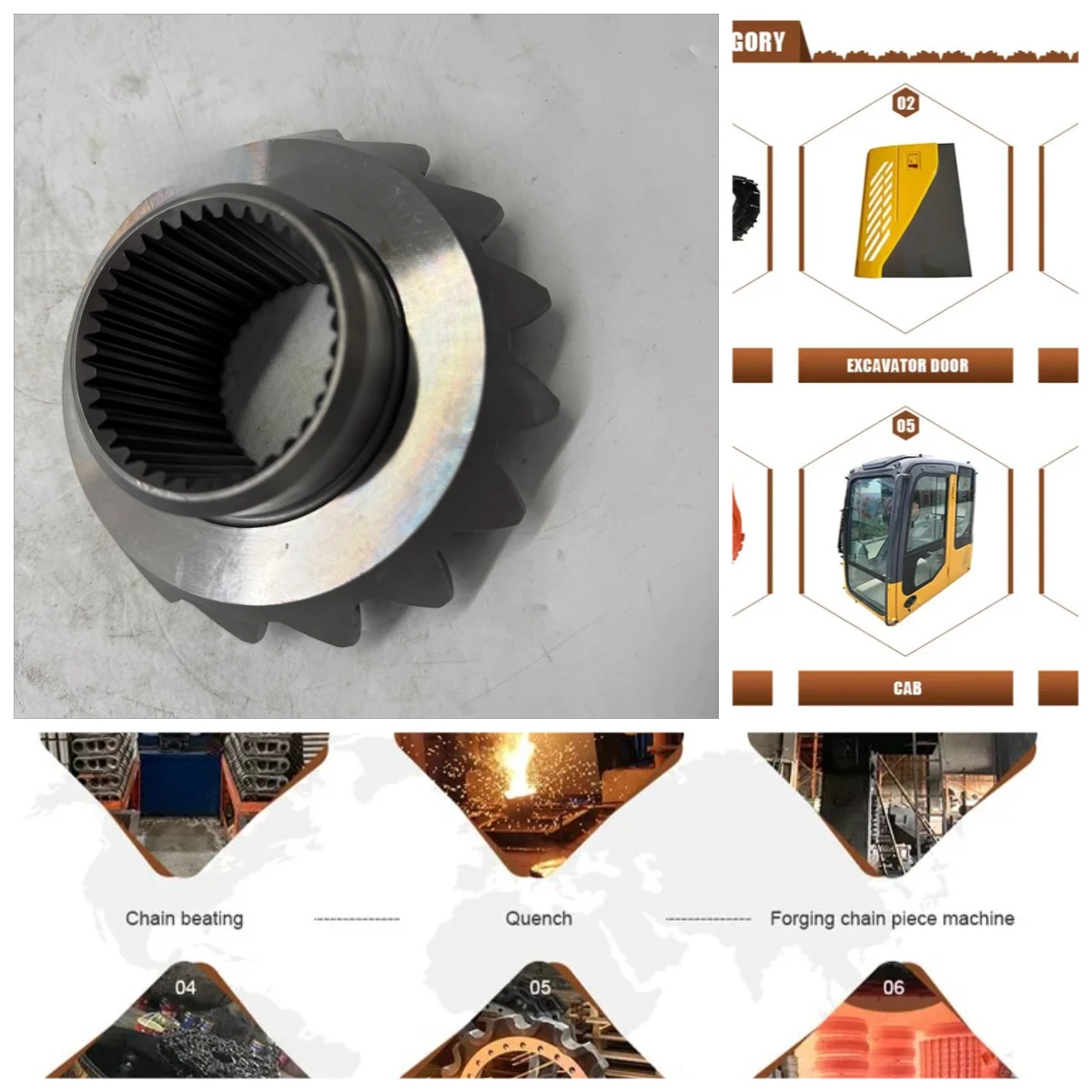 

573-6372 5736372 8R-1704 8R1704 928G 938G 950G 950GC 966F High Quality Wheel Loader Differential Bevel Gear