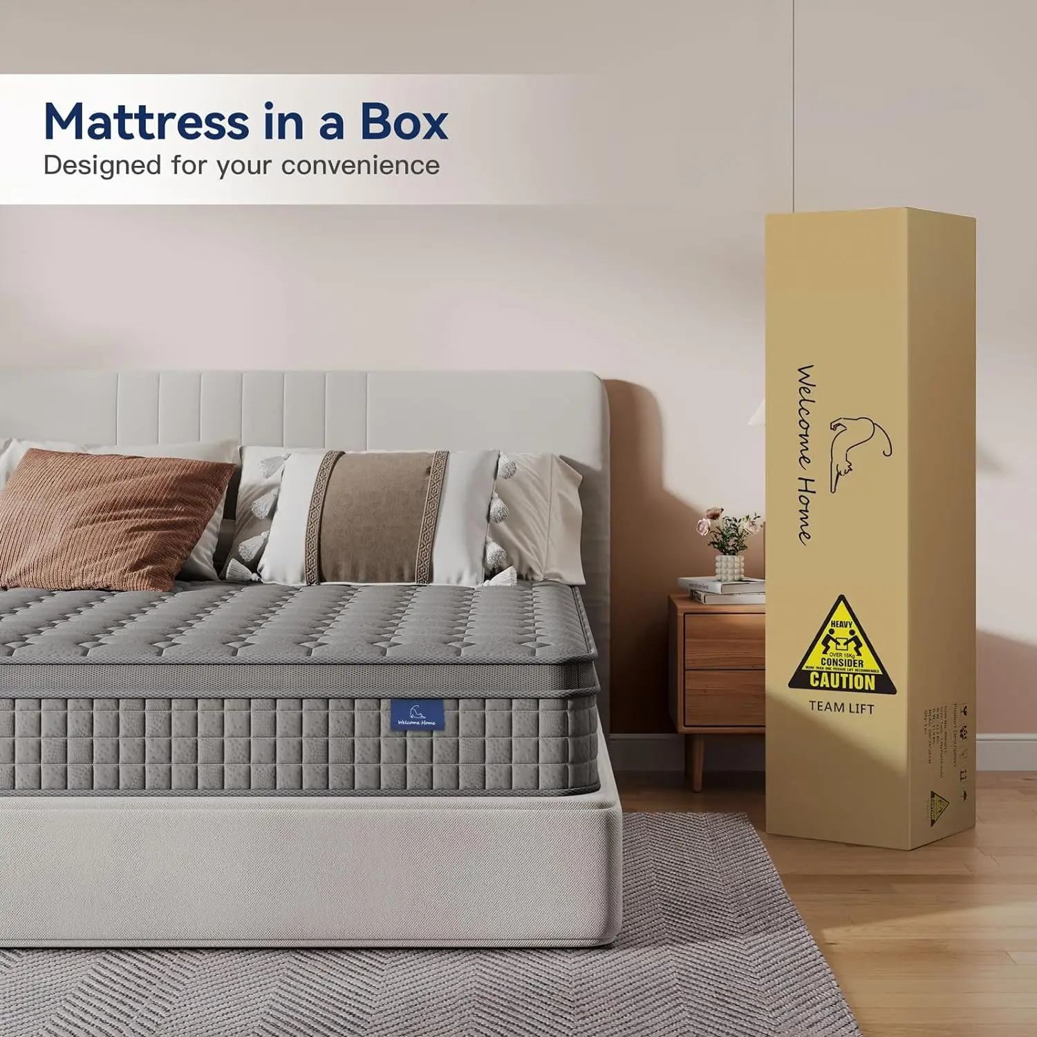 Materasso ibrido multistrato da 12 pollici-più dimensioni e stili disponibili, Design ergonomico con Memory Foam e molle insacchettate