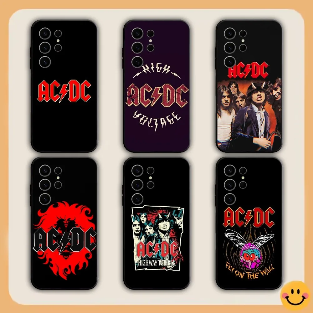 The Band A-ACDC Phone Case For Samsung S21,S22,S23,S24,S30,Ultra,S20,S30,Plus,S21 Fe,Note20 5G black Cover