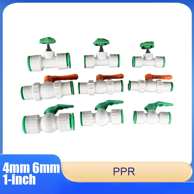 4mm 6mm 1-inch No-Heat-Melt PPR Pipe Valve Union Quick-Connect Plug Stop Valve Switch