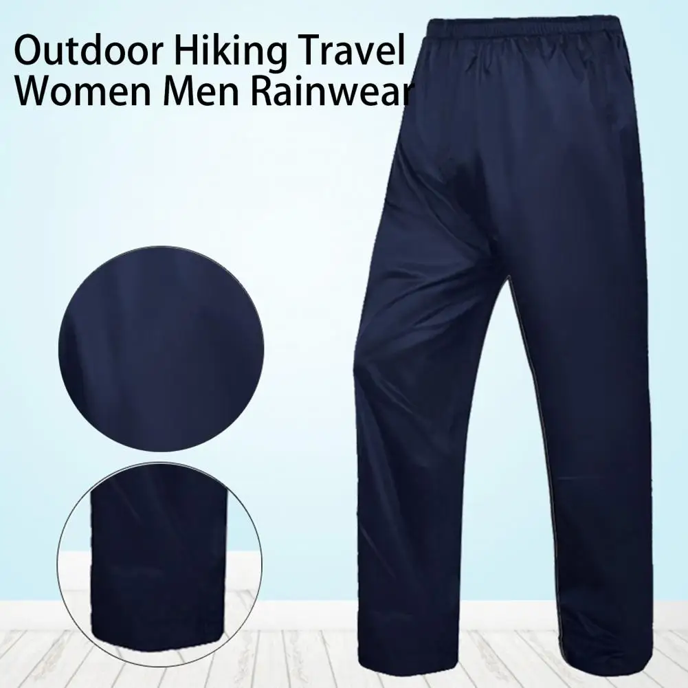 Zachte Spatbestendige Outdoor Wandelen Voor Dames Heren Regenkleding Elastische Taille Losse Werk Regenbroek Buitenkleding