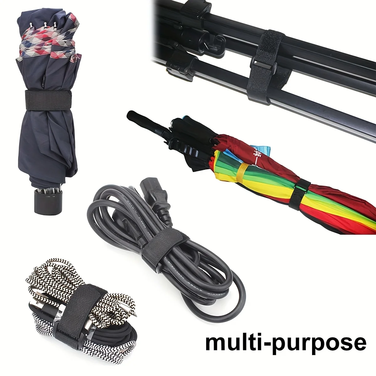 10 قطع/مجموعة أشرطة تثبيت سريعة وربطات كابلات! شريط ربط بخطاف وحلقة مناسب للحفاظ على الكابلات أنيق ونظام #4