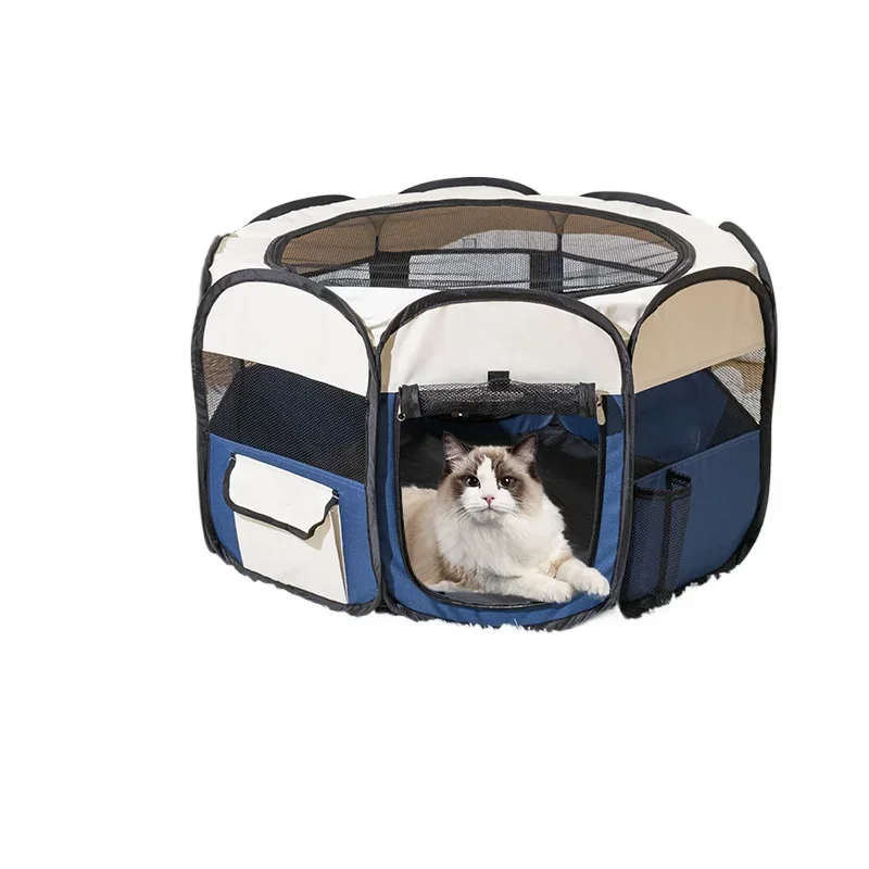 Octagonal fence Pet delivery room Cat litter Outdoor foldable Oxford cloth Pet tent