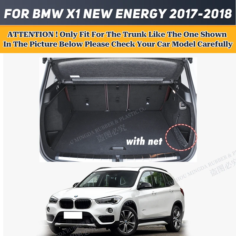 High quality Leather Car Trunk Mat For BMW X1 New Energy 2017 2018 Custom Waterproof Non-Slip Auto interior Accessories