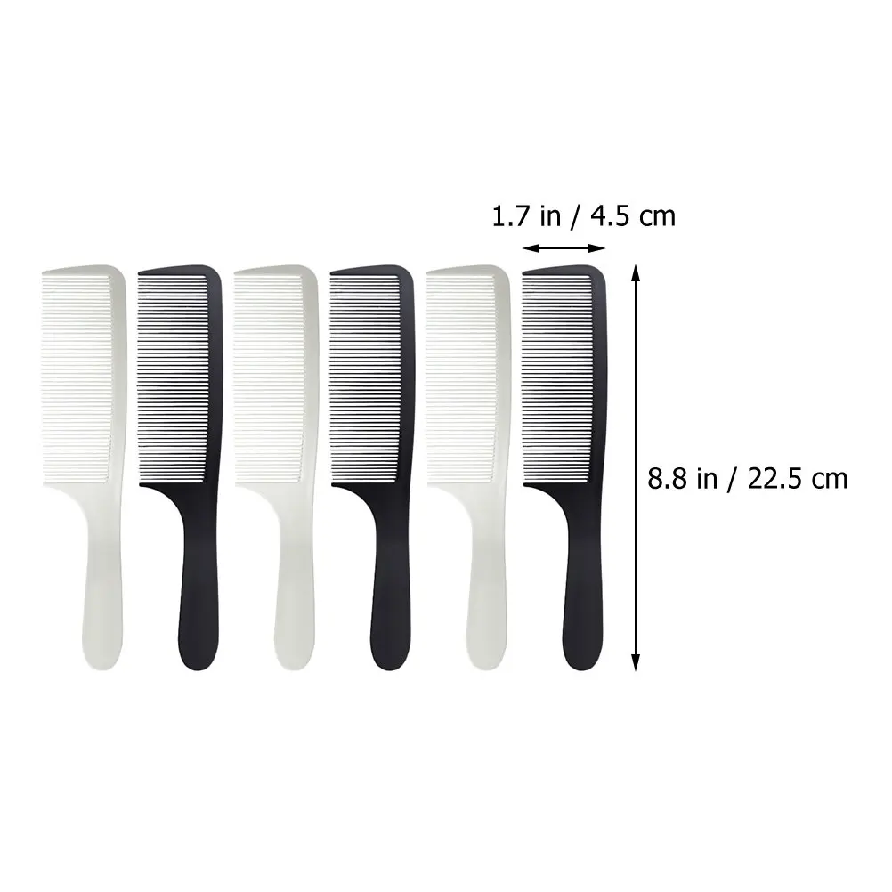 6PCS Smooth Barber Comb Set for Men – Curved Beard Mustache Styling Combs, Portable ABS Travel Hair Kit
