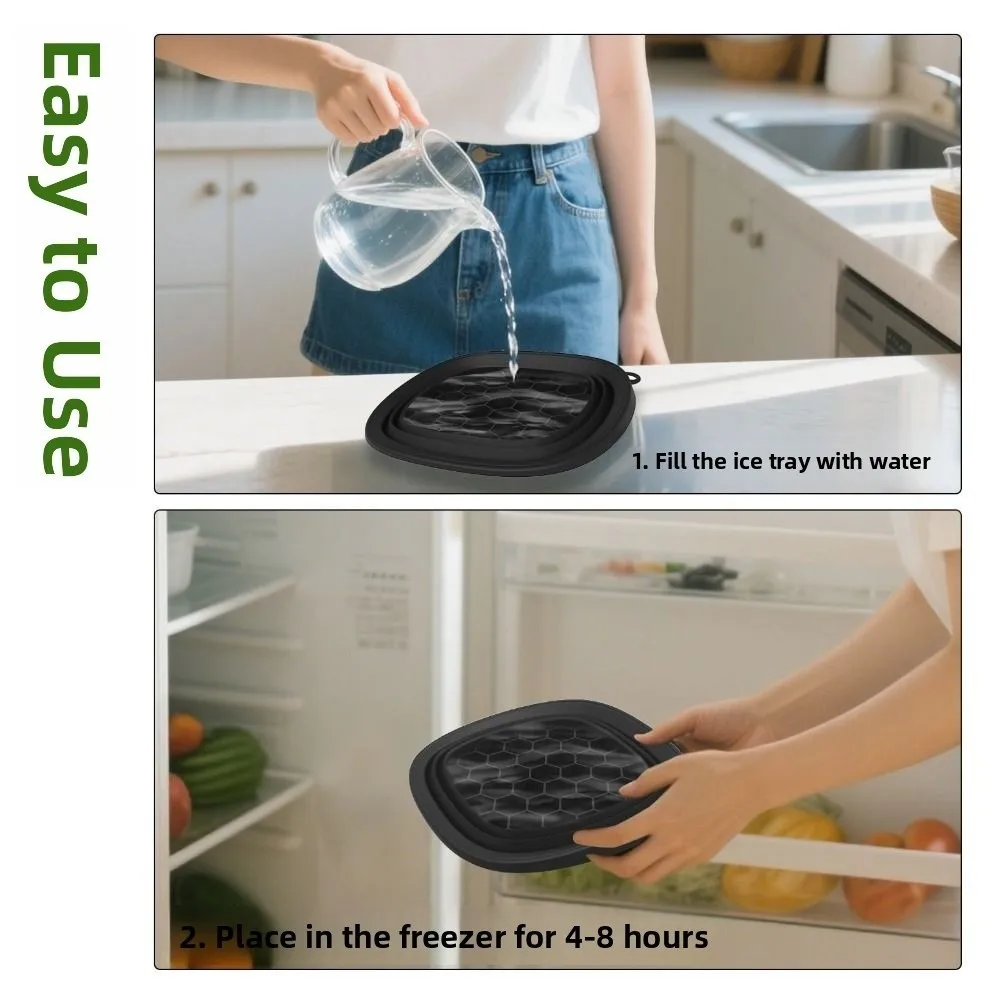 

New Foldable Face Ice Bath Bowl Silicone Built-in Ice Tray Portable Ice Basin Face Dipping Bowl for Women Girls