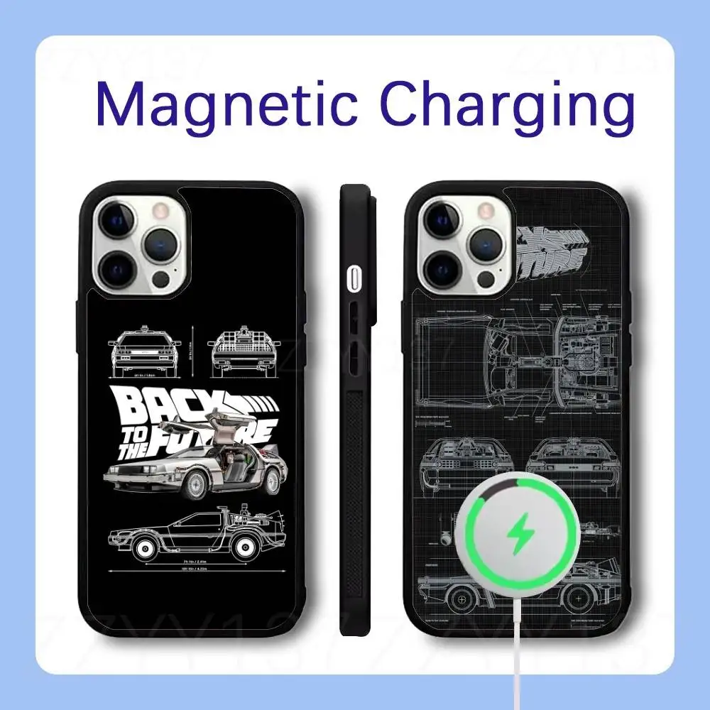 

B-Back To The Future Delorean Schematic Phone Case For iPhone 17,16,15,14,13,12,11,Pro,Max,Plus,Air Magsafe Wireless Charging