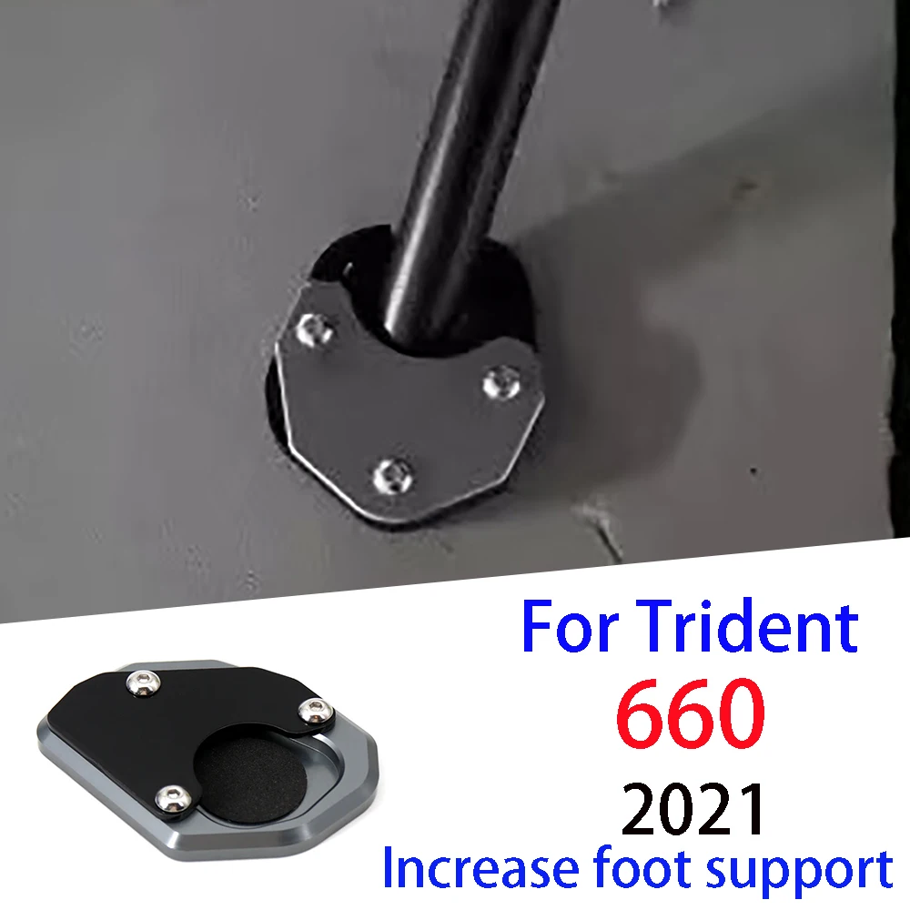 

For Triumph Trident 660 Trident660 2021 Motorcycle CNC Kickstand Foot Side Stand Extension Enlarge Pad Support Plate