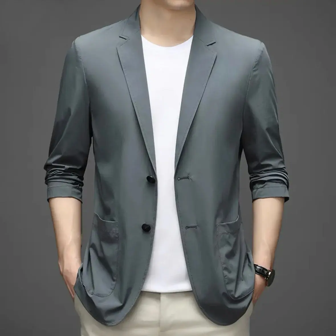 6143-Men's autumn new loose small suit Korean version of the trend of British style leisure west jacket