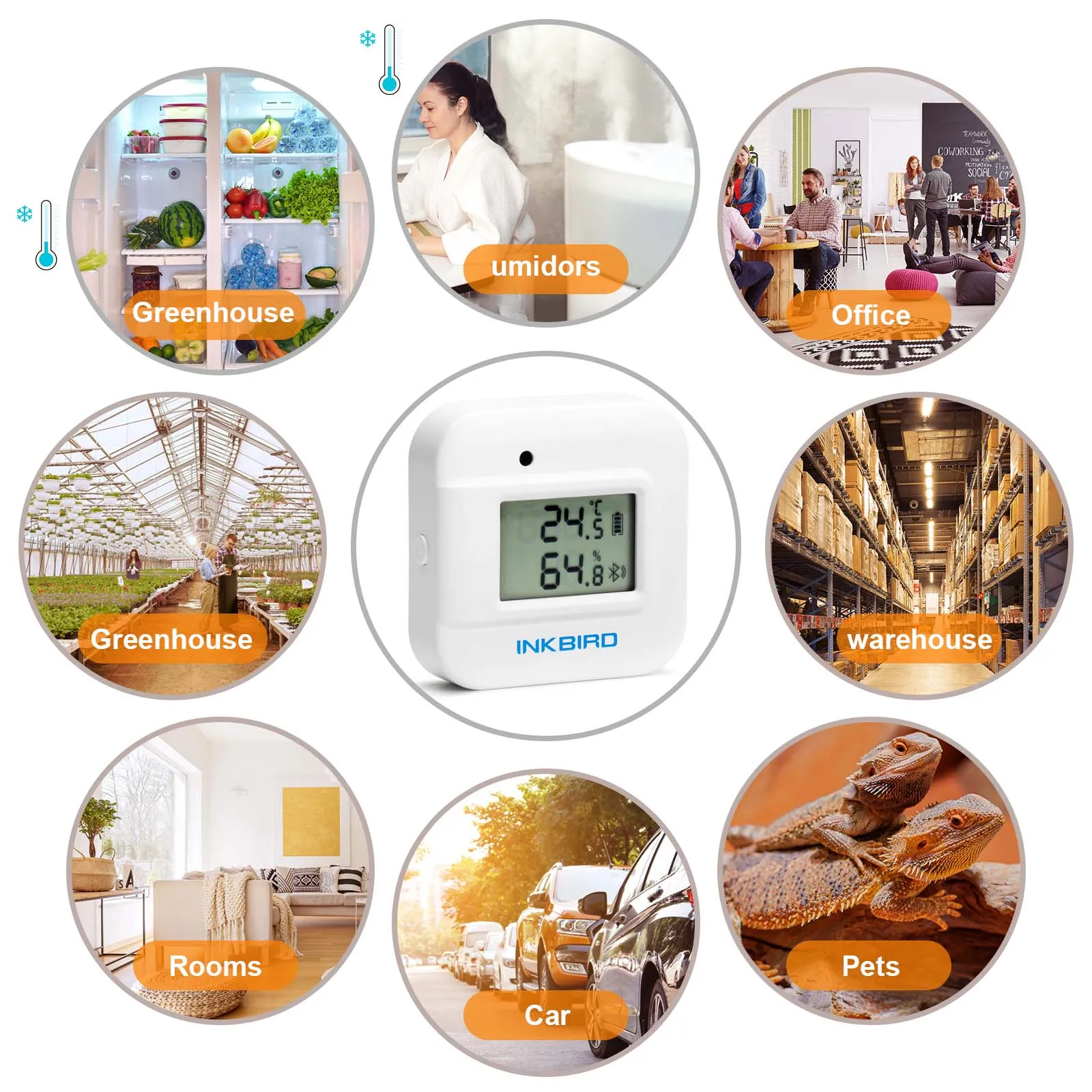 Imagem -06 - Inkbird-bluetooth Backlight Higrômetro e Termômetro Sensor Temperatura Inteligente e Sensor de Umidade Home Assistant Ibs-th2 Plus