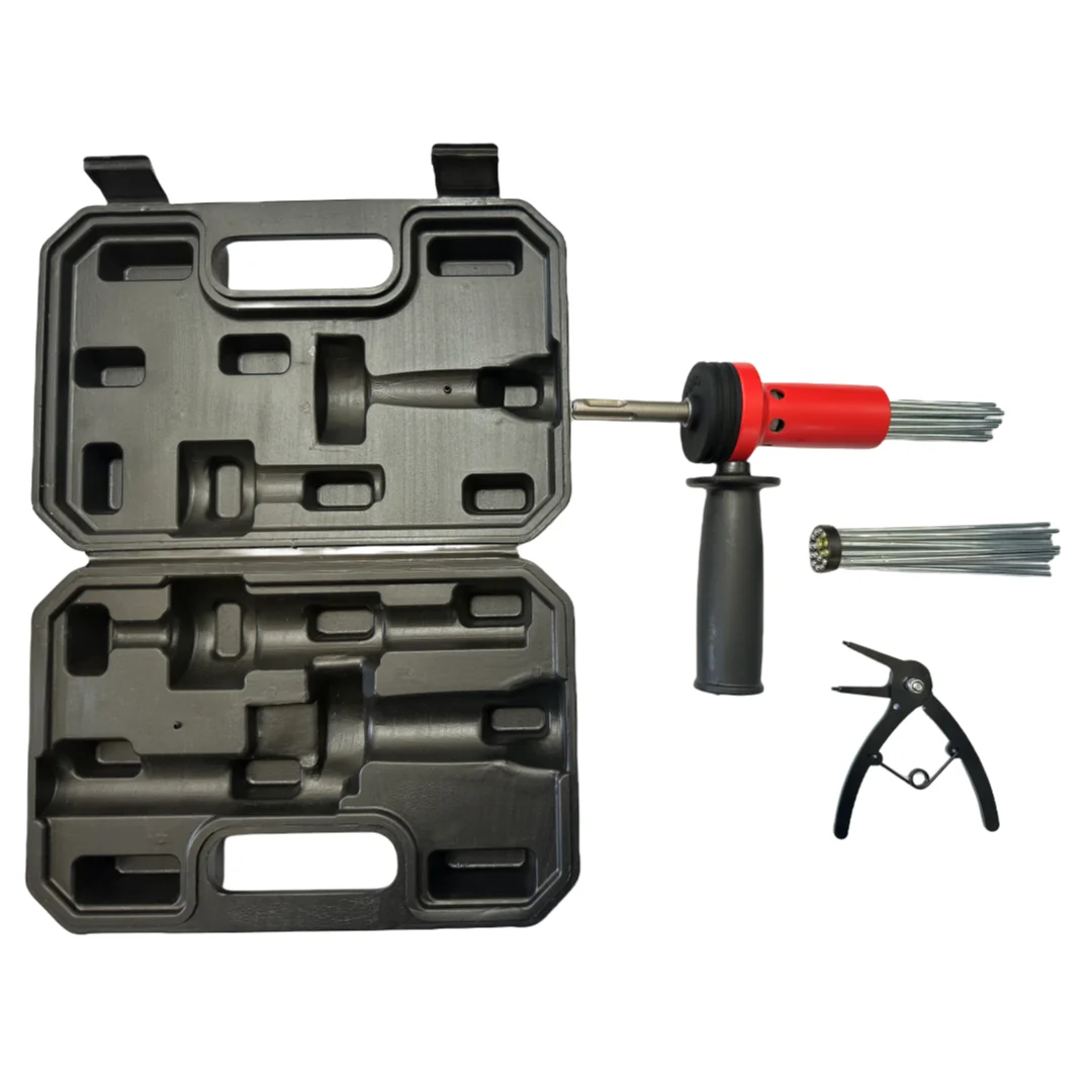 Multi-Function Rust Remover & Polishing Tool ,SDS plus shank needle scaler +1 replacement head and installation tool  for Metal