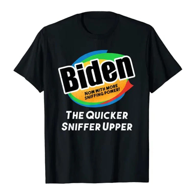 Political Jokes Tee Tops Women Men Clothing Pro Trump Clothes Gifts Funny Anti Joe Biden Sniffing Vintage T-Shirt men clothing