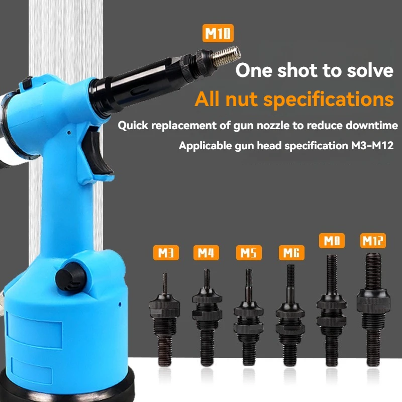 Rivet Nut Gun Pneumatic Industrial Automatic Hydraulic Pull Rivet Nut Tool M3 M4 M5 M6 M8 M10 M12