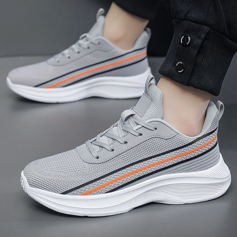 Zapatos de hombre talla grande 50 con suela blanda, calzado deportivo ultraligero, 49 pies anchos para hombre, zapatillas para correr regordetas, malla transpirable su