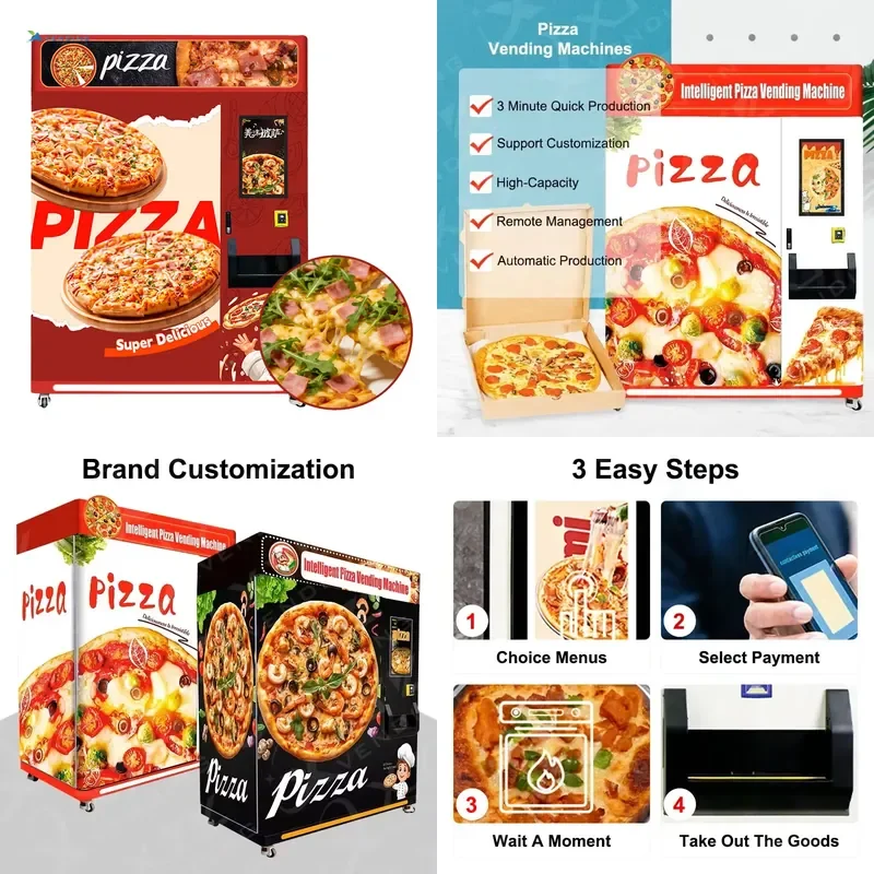 for Commercial High Profit Unmanned Pizza Retail Kiosk 24H Automated Pizza Vending Machine for Business Investment