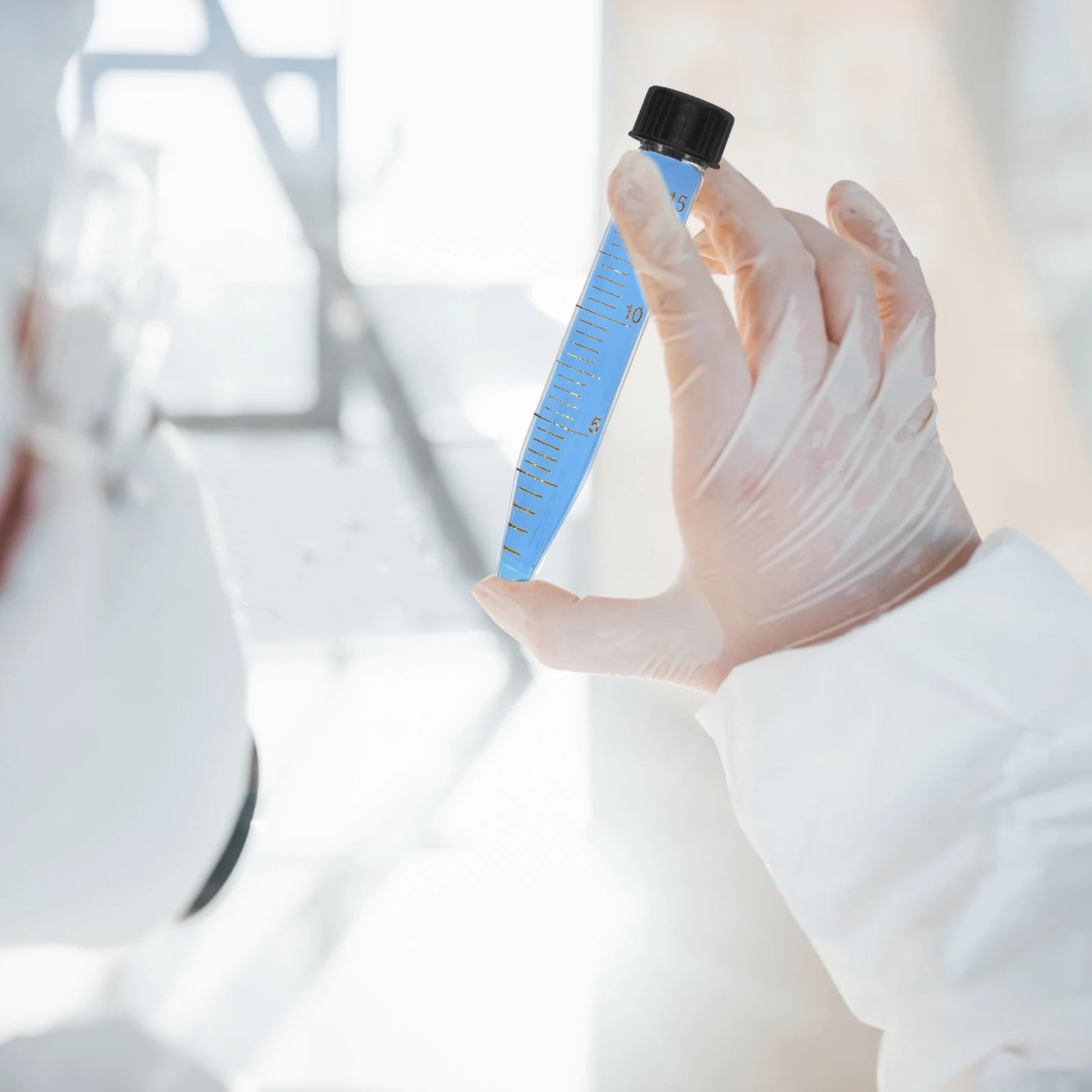 10 Pcs Pointed Bottom Tube Test Conical with Screw Cap 15ml Graduated Falcon Centrifugal Tapered Tubes