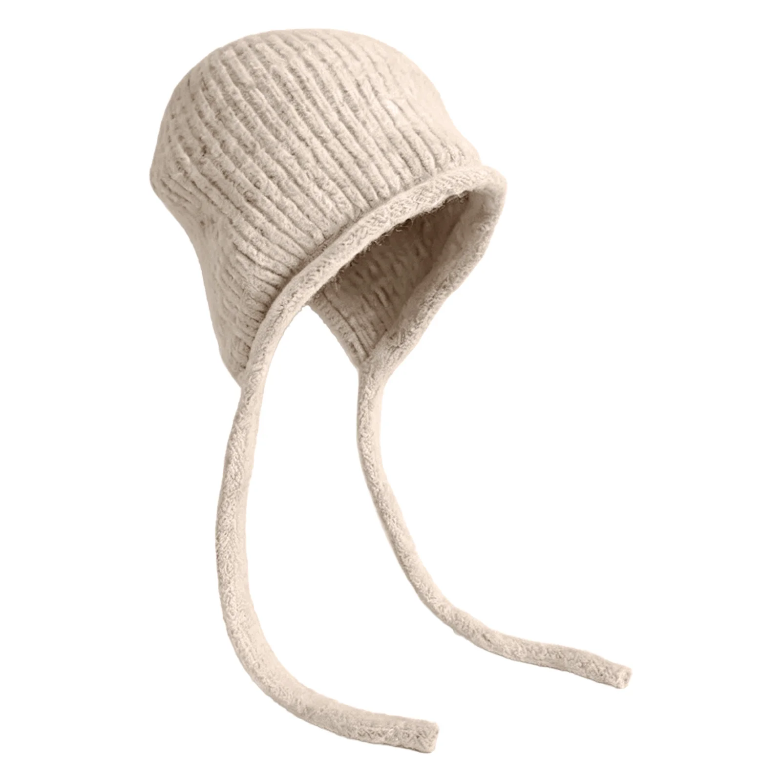 Thermal Beanie Hat Soft Warm for Winter Daily Commute Faux Rabbit Fur Lined Earflap Cap High Stretch Cold Weather Gear