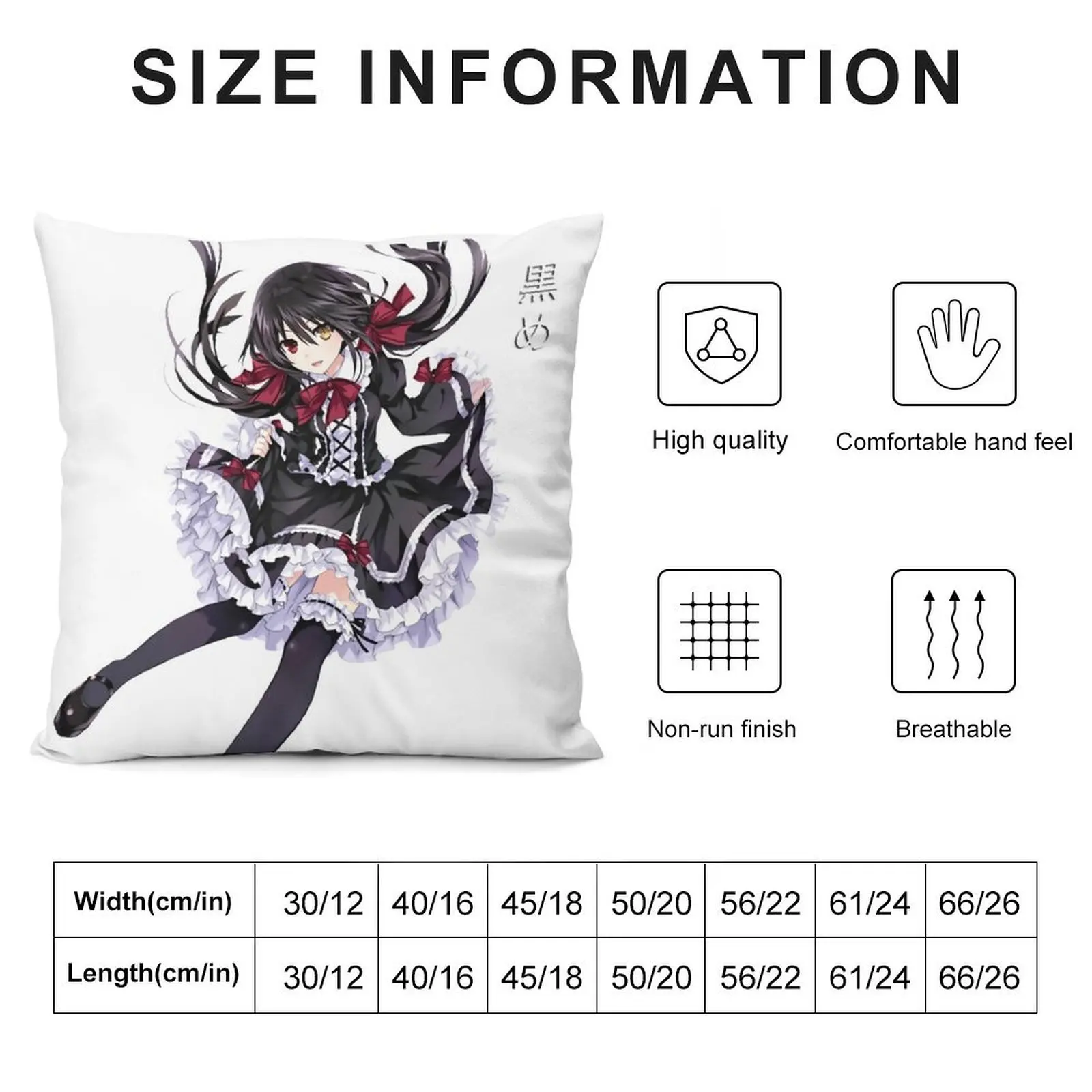 kurumi tokisaki - date a live Throw Pillow Anime Custom Cushion pillow