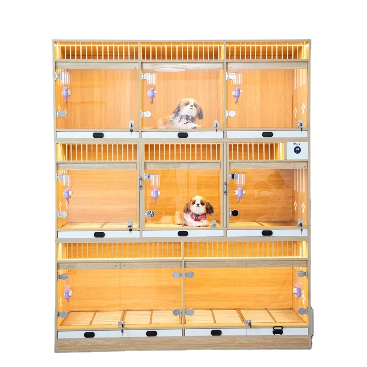 China Wholesale High Quality Pet Hotel Pet Store Luxury Dog House Display Dog selling Cage Wood with Removable Bottom