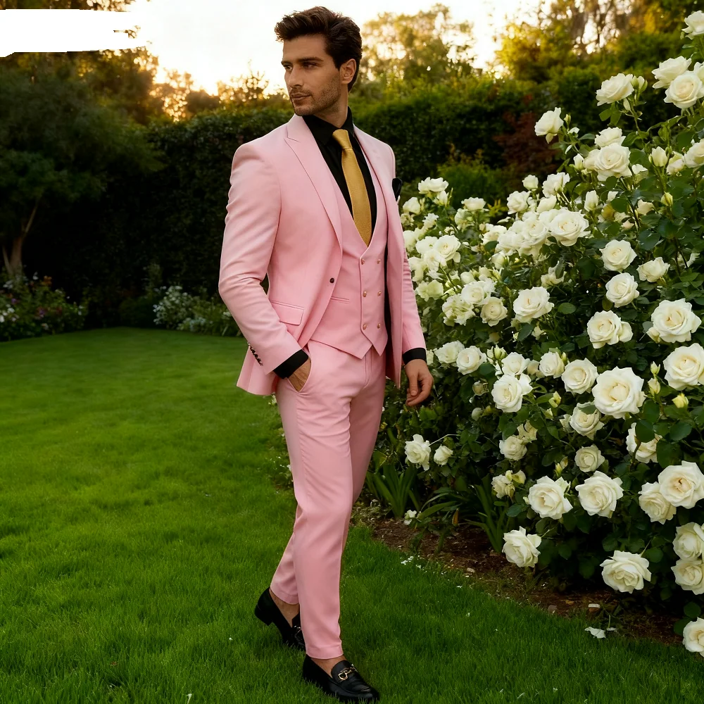 Costume de smoking 3 pièces pour hommes, tenue de mariage de smoking blanche avec veste Design, nouveaux vêtements pour hommes, ensemble Blazer