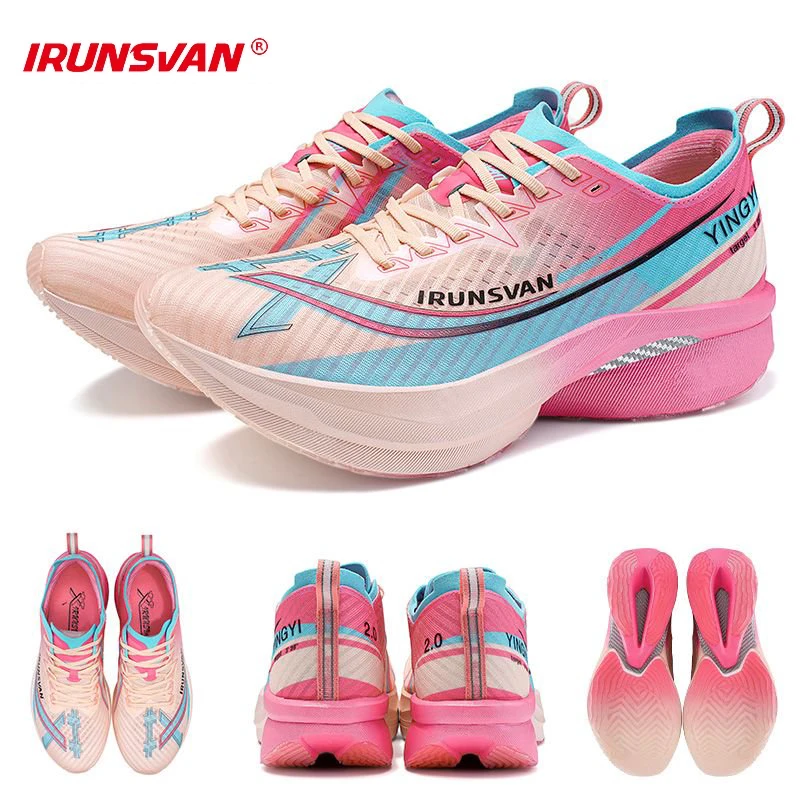 

IRUNSVAN Shadow Wing 2.0 Marathon Sports Running Shoes Lightweight Athletic Nonskid Professional Full Palm Carbon Plate Sneaker