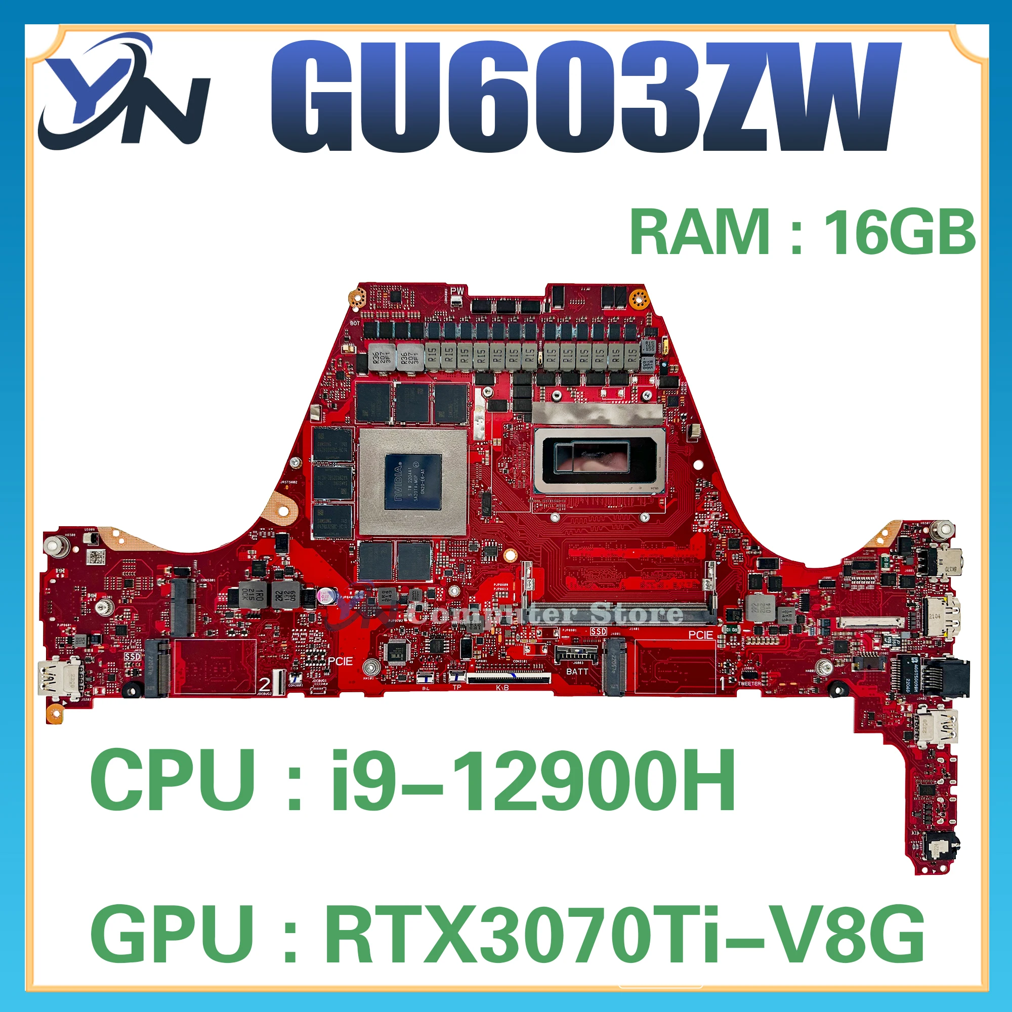 GU603Z Mainboard For ASUS GU603ZW GU603ZX GU603ZM Laptop Motherboard i9-12900H RTX3070Ti RTX3080Ti RTX3060 RAM-8GB/16GB