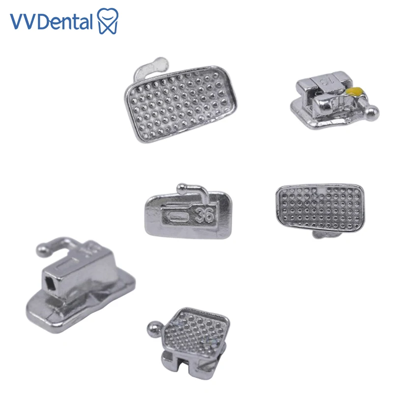 

Стоматологический ортодонтический металлический самолигирующийся кронштейн или килограммовый кронштейн Мини-брекеты MBT/Roth, крючки 3/345, новейший тип