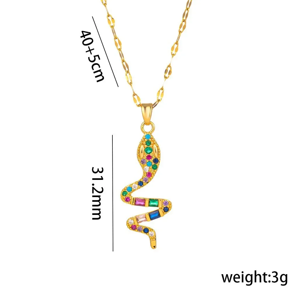 Новое женское колье из титановой стали с микроинкрустацией цирконом и змеей диаметром 2025 года — уникальное и многофункциональное.