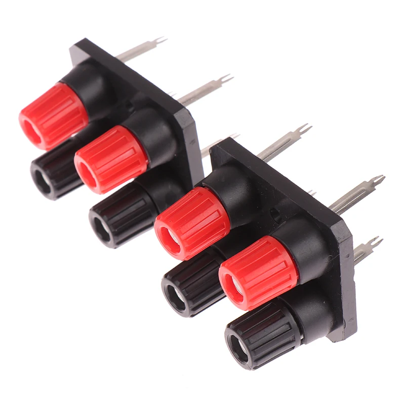 (Ce14)2pc WP External Banana Jack 4Pin Speaker Amplifier Wire Clip Audio Socket WP4-10 4 Pole LED Spring Terminal Switch