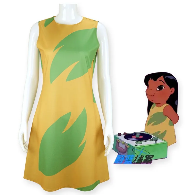 جديد ستار بيبي زي الهالوين التأثيري ليلو فستان أحمر قصير الأكمام بدلة الصدار موضوع حفلة لعب الأدوار الزي للنساء البالغات